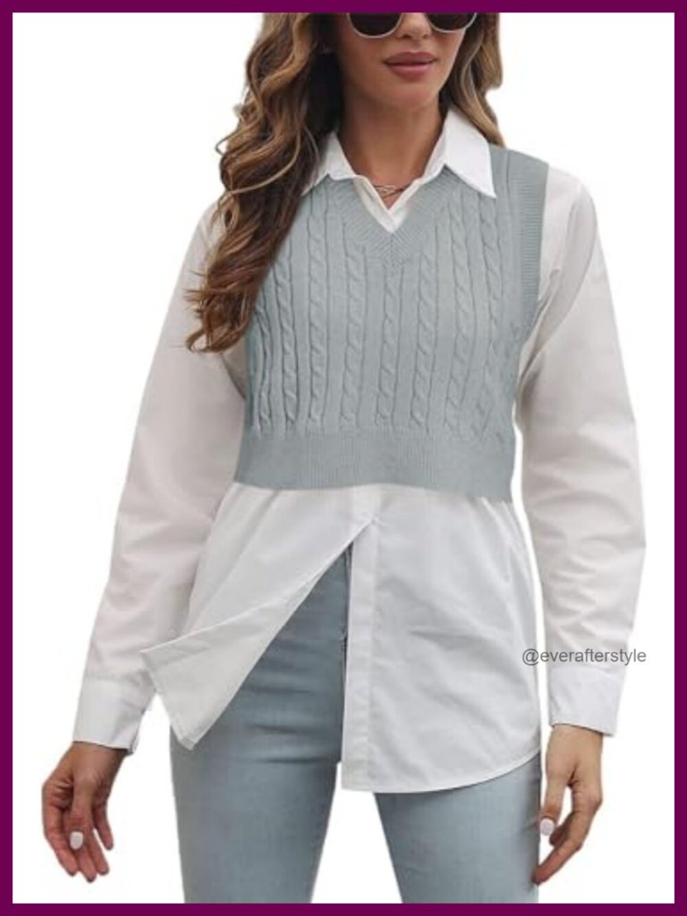 Sleeveless Sweater Vest Cropped Tank Top Argyle V-Neck Knit